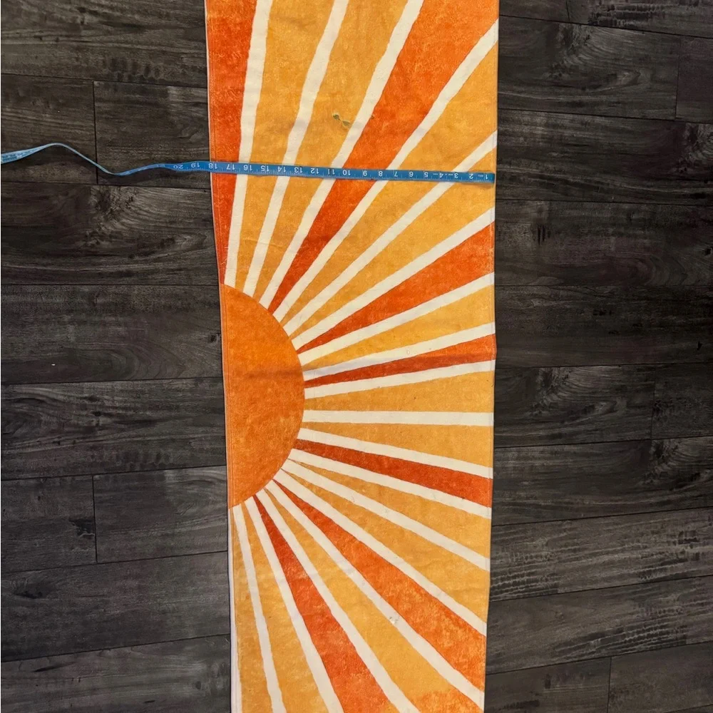 Orange and White Sunburst Tapestry